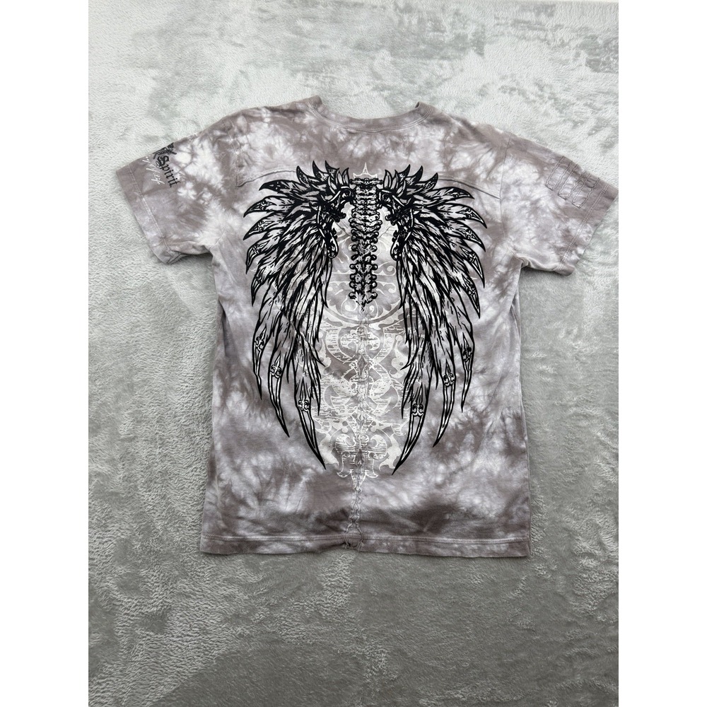 Rebel Spirit Mens Medium Gray Wings T-Shirt Grunge Streetwear 100% Cotton - Picture 2 of 16